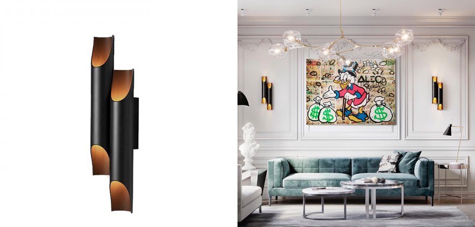Бра Galliano Double by DELIGHTFULL Black