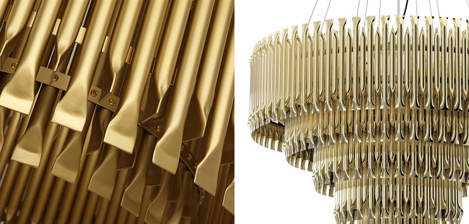 Люстра MATHENY CHANDELIER 5 SUSPENSION by DELIGHTFULL Gold