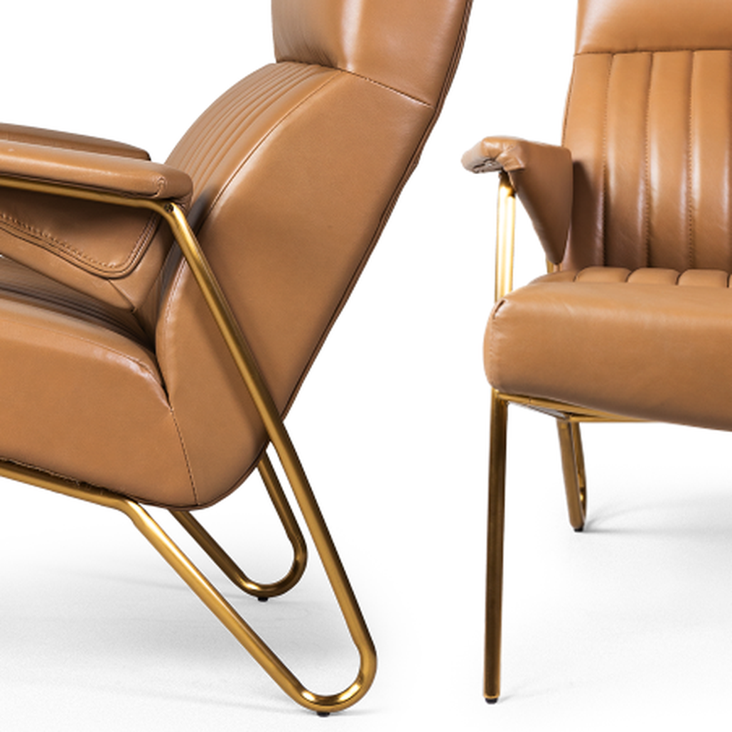 Кресло Solonar light brown leather