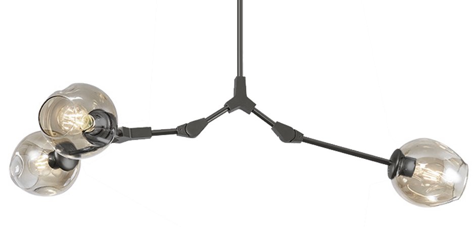 Люстра Сrumpled Glass Bubble Chandelier Gray 3 плафона