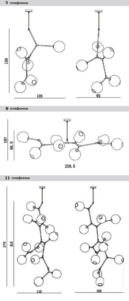 Люстра Branching Bubble Chandelier