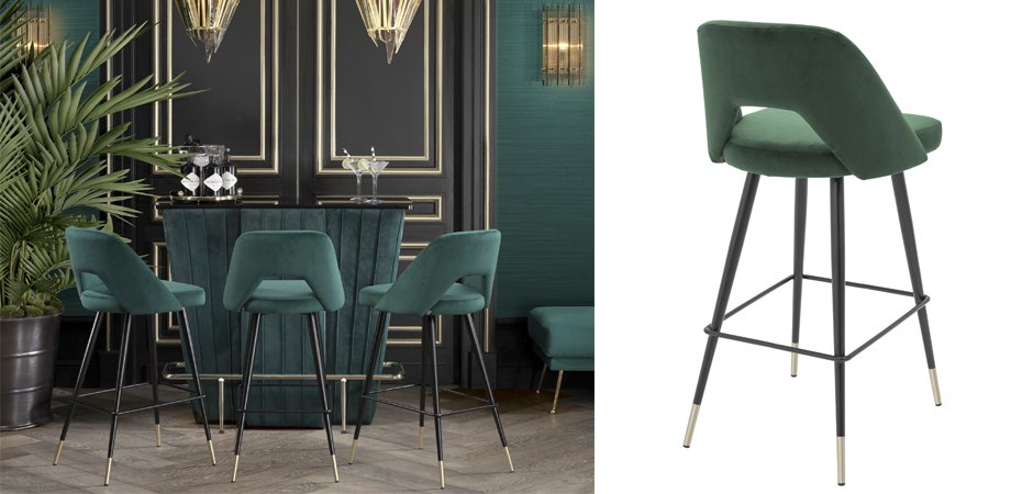 Барный стул Eichholtz Bar Stool Avorio Green