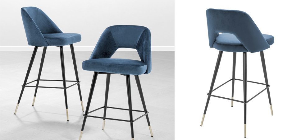 Барный стул Eichholtz Bar Stool Avorio Blue