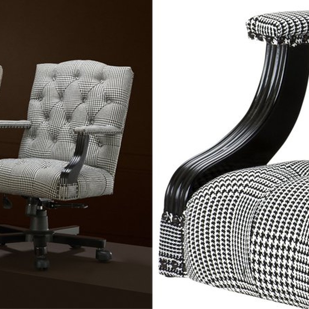 Офисное кресло Eichholtz Desk Chair Burchell black & white