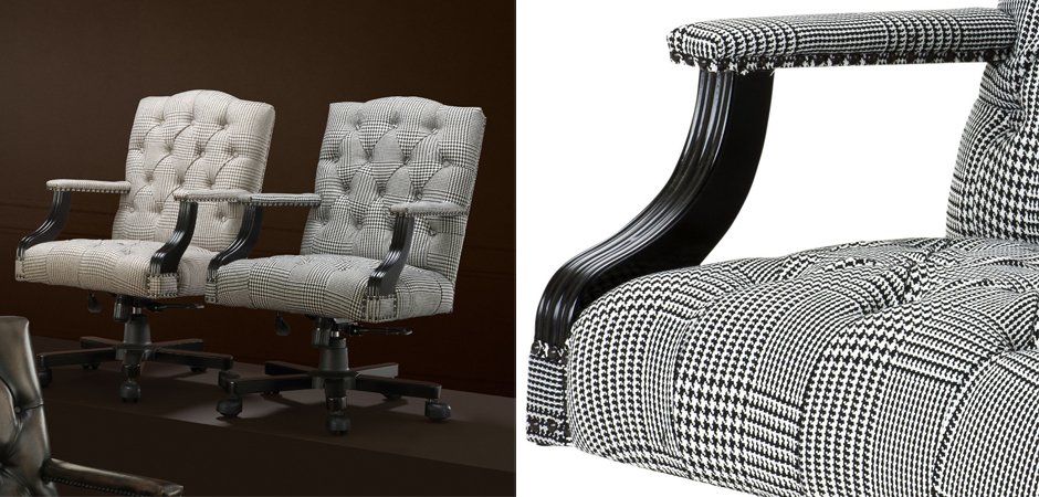 Офисное кресло Eichholtz Desk Chair Burchell black & white