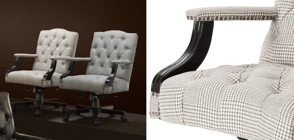 Офисное кресло Eichholtz Desk Chair Burchell brown & white