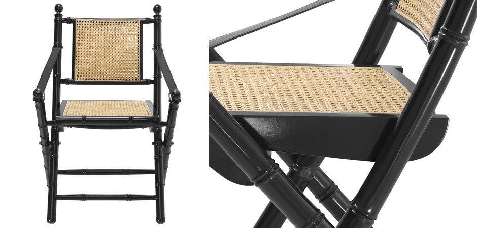 Стул Eichholtz Folding Chair Bolsena Black