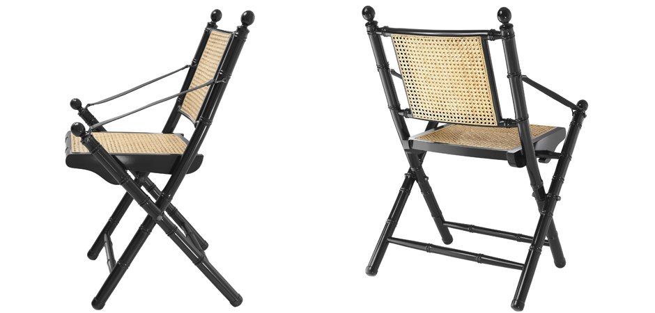 Стул Eichholtz Folding Chair Bolsena Black