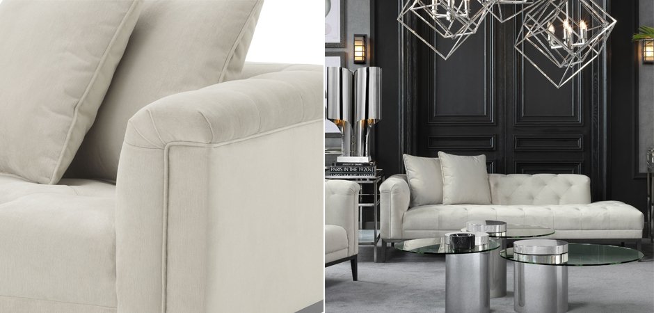 Кушетка Eichholtz Lounge Sofa Cesare Left Pebble grey