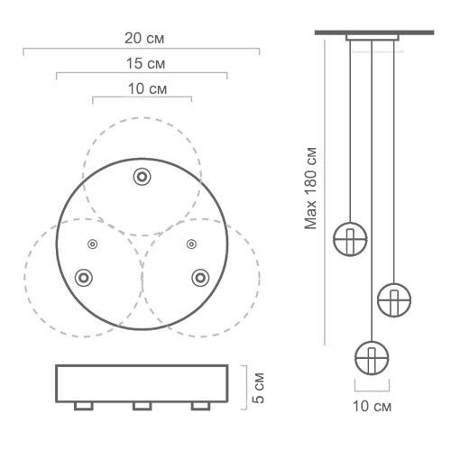Люстра Bocci 14.3 Three Pendant Led Crystal Glass Ball 3