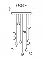 Люстра Bocci 14.14 Rectangle Pendant Chandelier Led Crystal Glass на прямоугольной планке