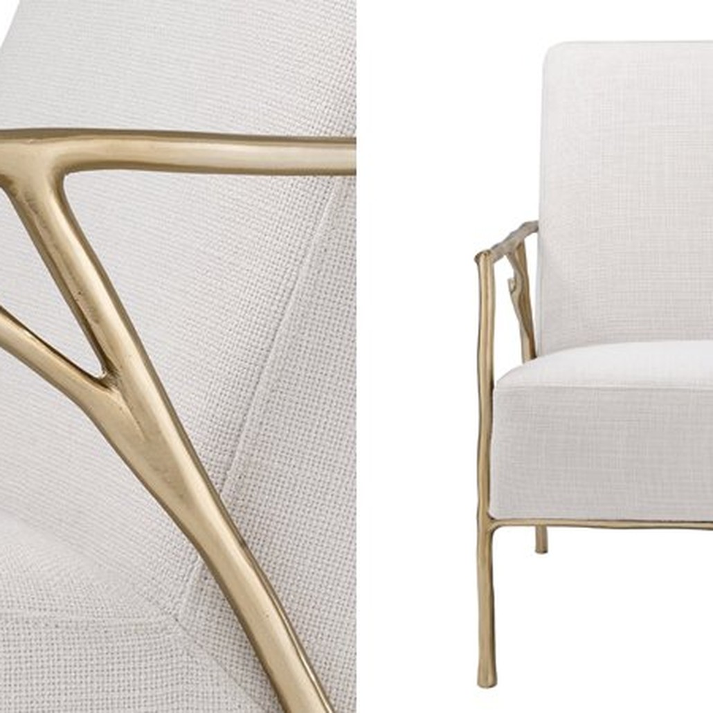 Элегантное Кресло с латунными подлокотниками Chair Antico Branches