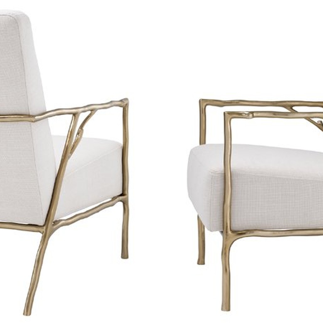 Элегантное Кресло с латунными подлокотниками Chair Antico Branches