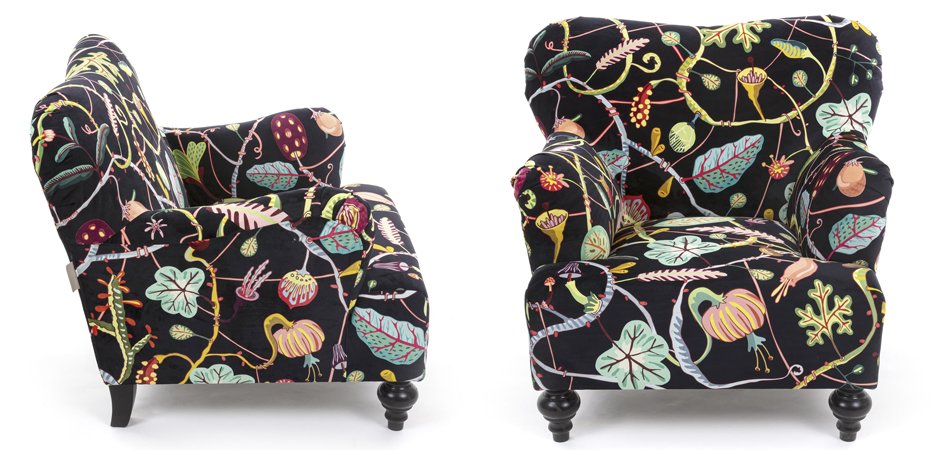 Кресло Seletti Armchair Botanical diva black