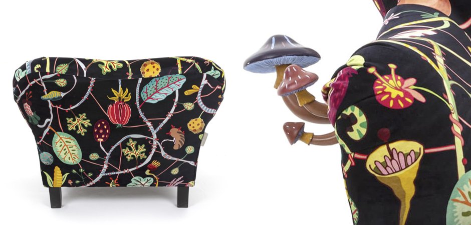 Кресло Seletti Armchair Botanical diva black