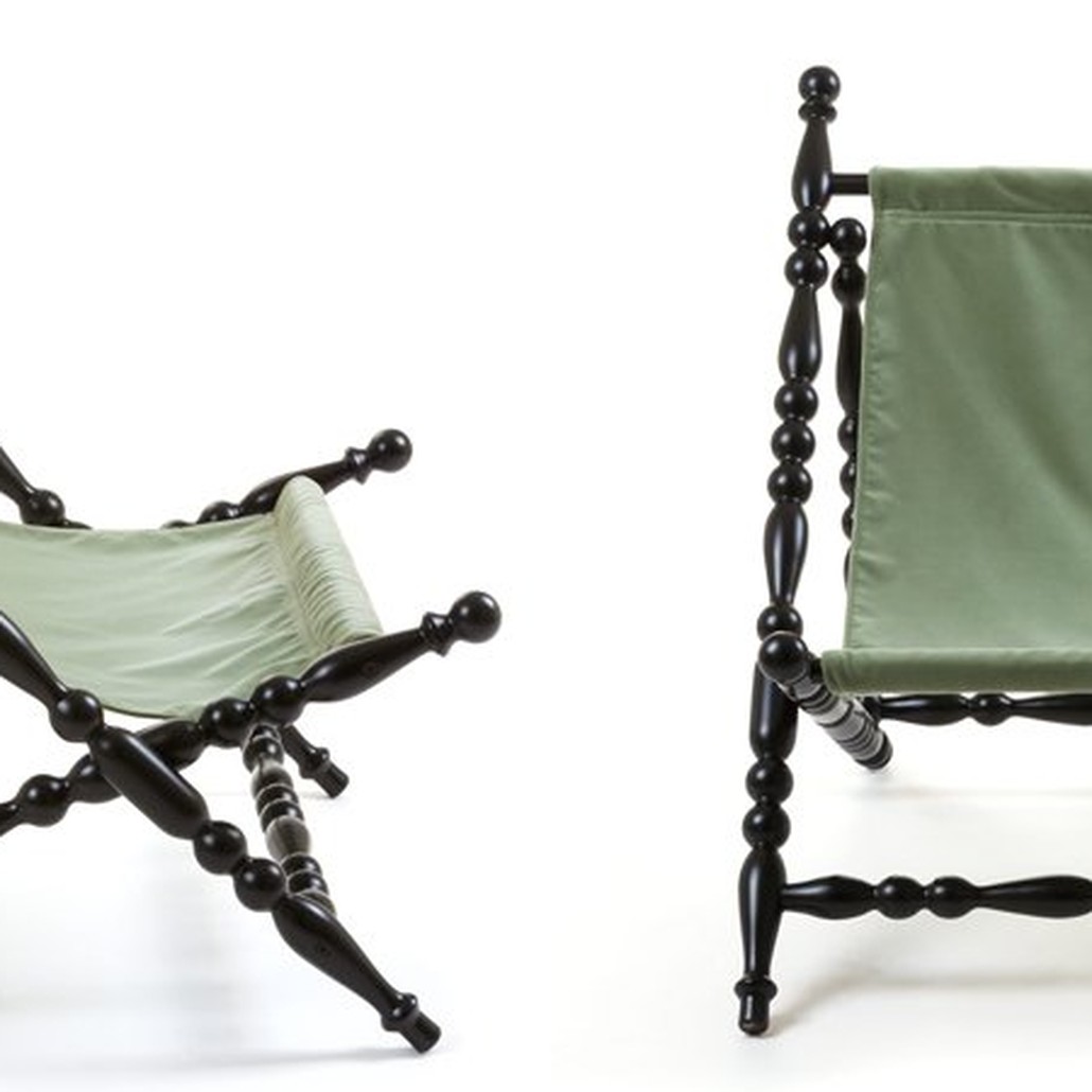 Стул Seletti Heritage Foldable Deckchair Green