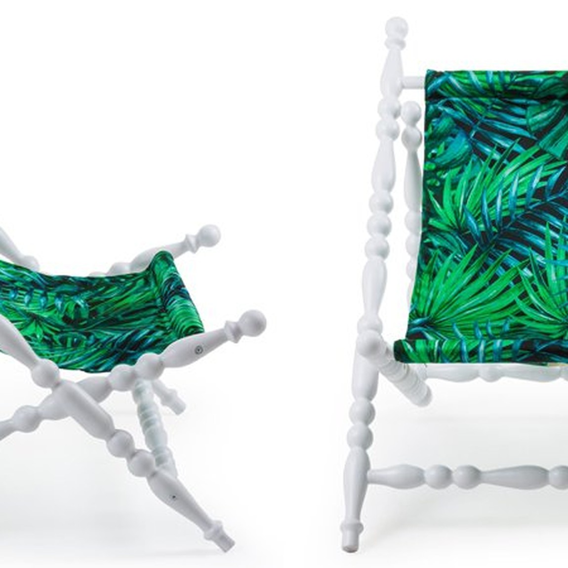 Стул Seletti Heritage Foldable Deckchair Leave white
