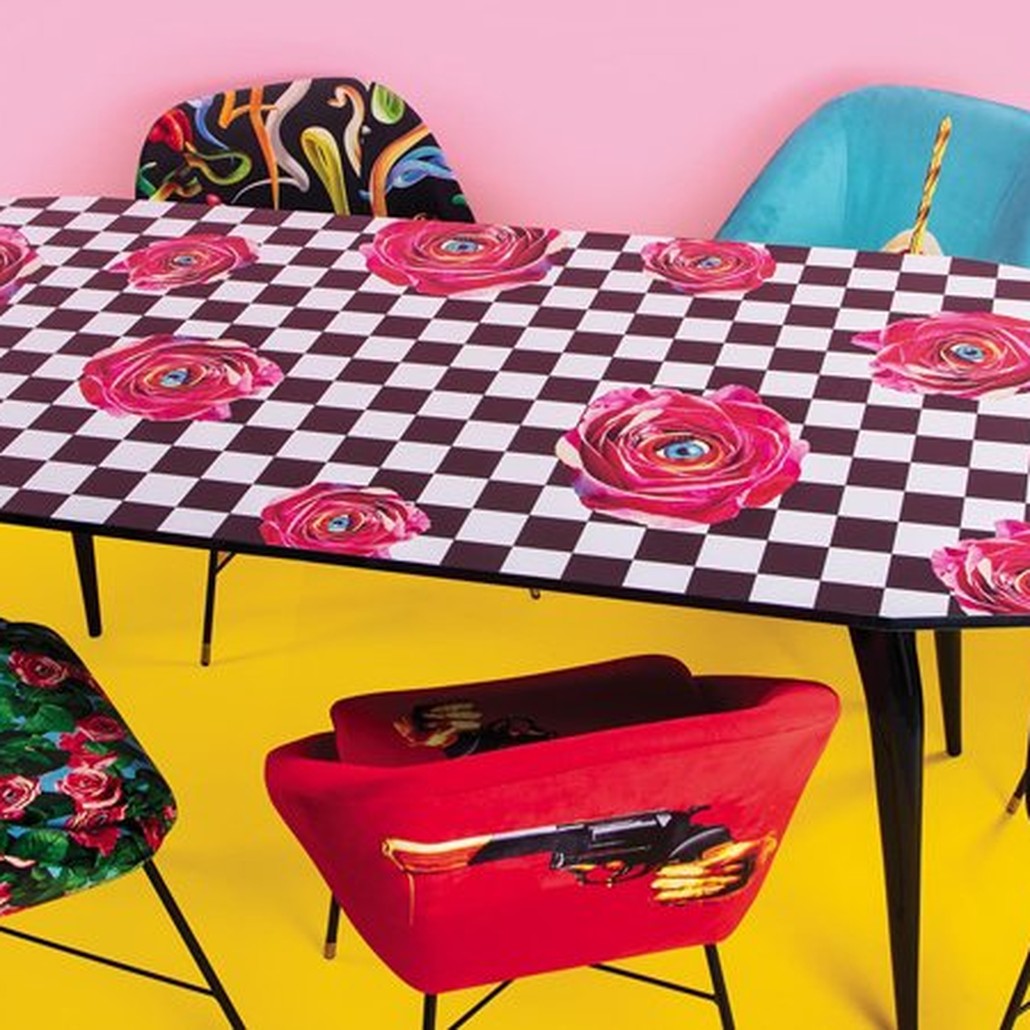 Обеденный стол Seletti Table Roses on check