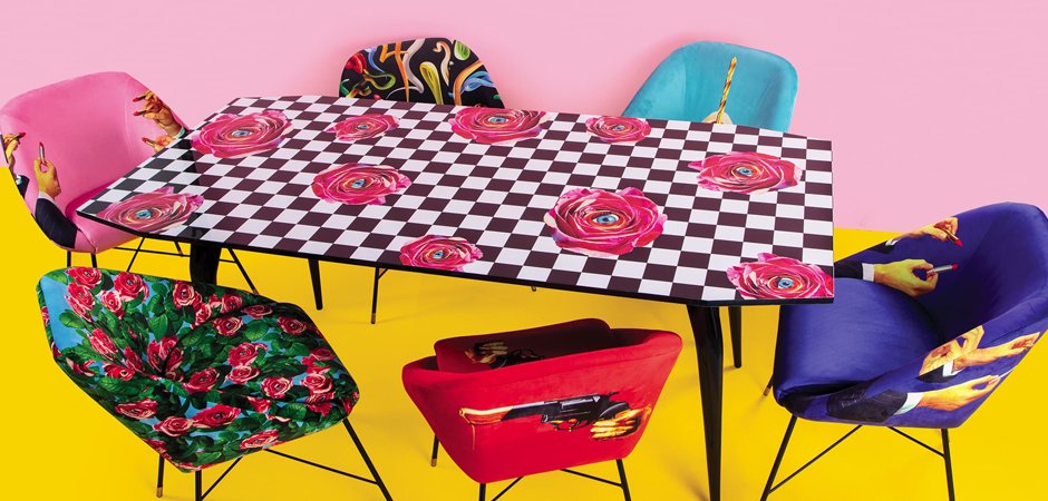 Обеденный стол Seletti Table Roses on check
