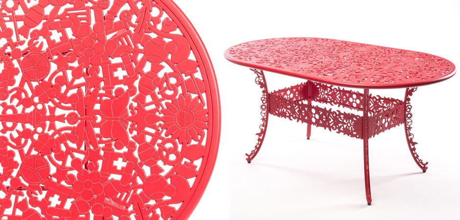 Обеденный стол Industry Collection ALUMINIUM OVAL TABLE – RED