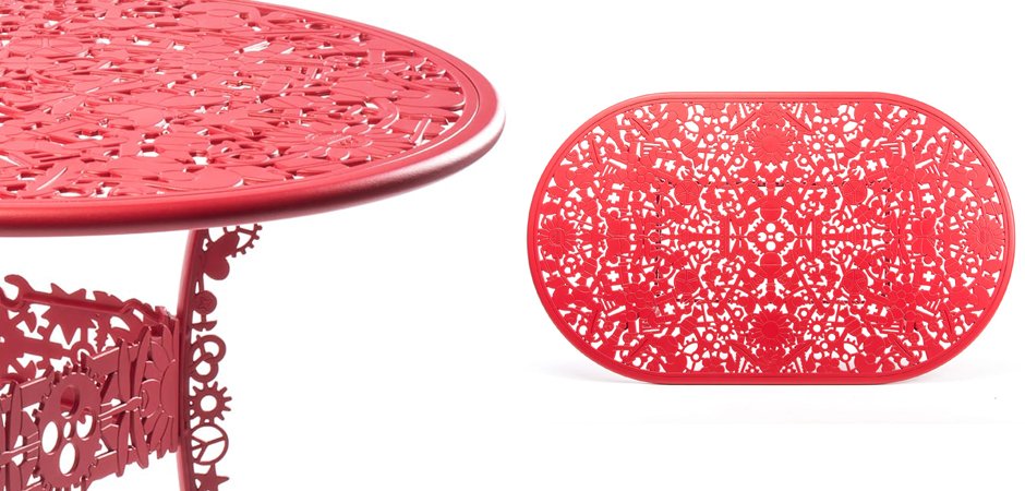 Обеденный стол Industry Collection ALUMINIUM OVAL TABLE – RED