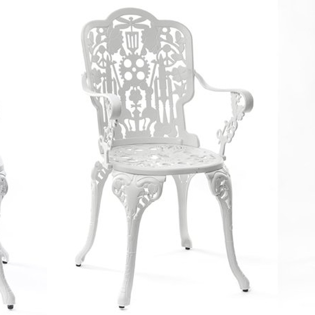 Стул Seletti Industry Collection ALUMINIUM ARMCHAIR – WHITE