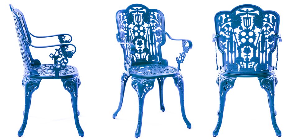 Стул Seletti Industry Collection ALUMINIUM ARMCHAIR – SKY BLUE