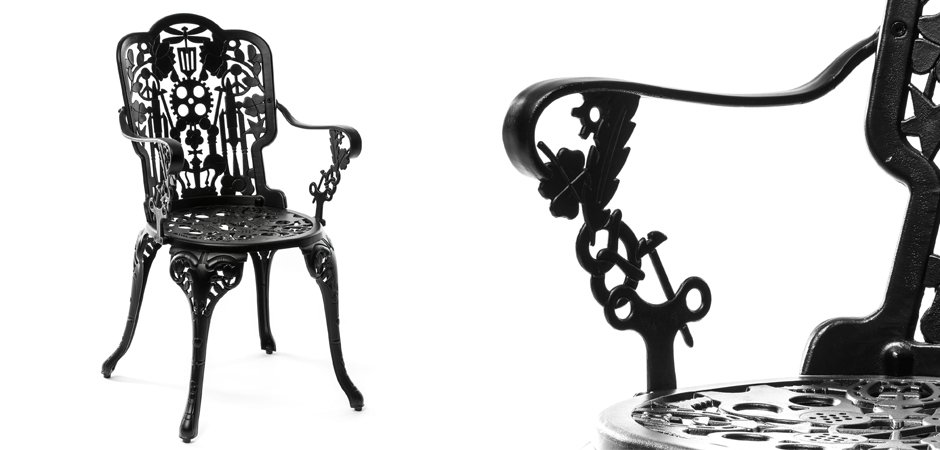 Стул Seletti Industry Collection ALUMINIUM ARMCHAIR – BLACK