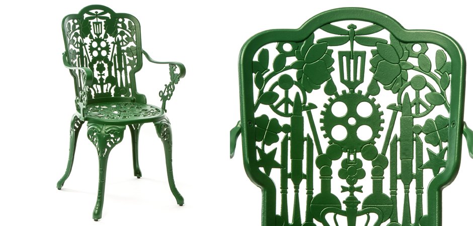 Стул Seletti Industry Collection ALUMINIUM ARMCHAIR – GREEN