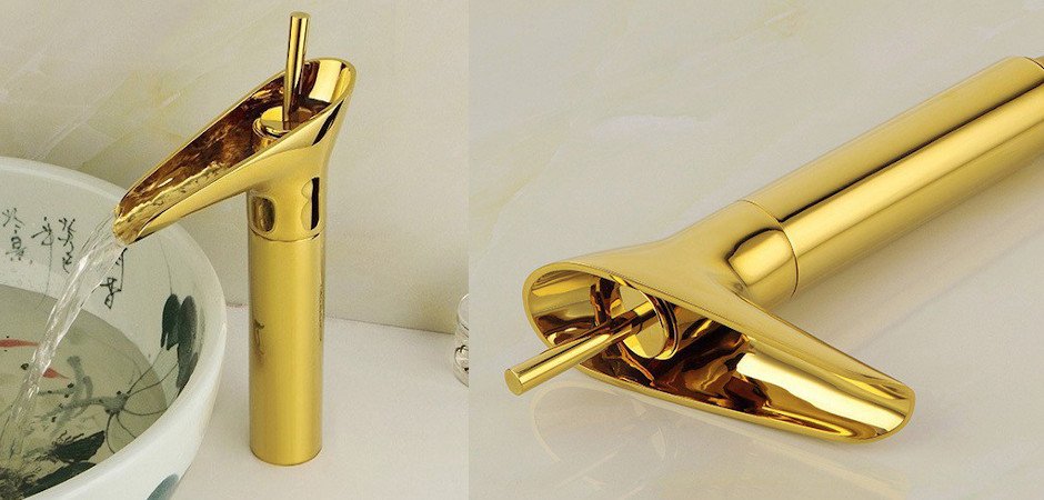 Смеситель для умывальника Золотой Gold toggle