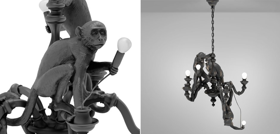 Люстра Seletti Monkey Chandelier Black