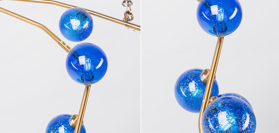 Люстра 8-GLOBE CHERRYBOMB CHANDELIER blue