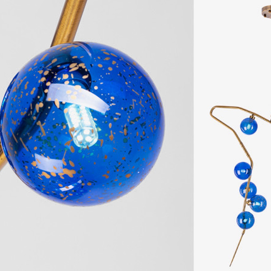 Люстра 8-GLOBE CHERRYBOMB CHANDELIER blue