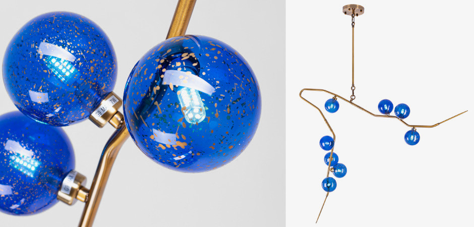 Люстра 8-GLOBE CHERRYBOMB CHANDELIER blue