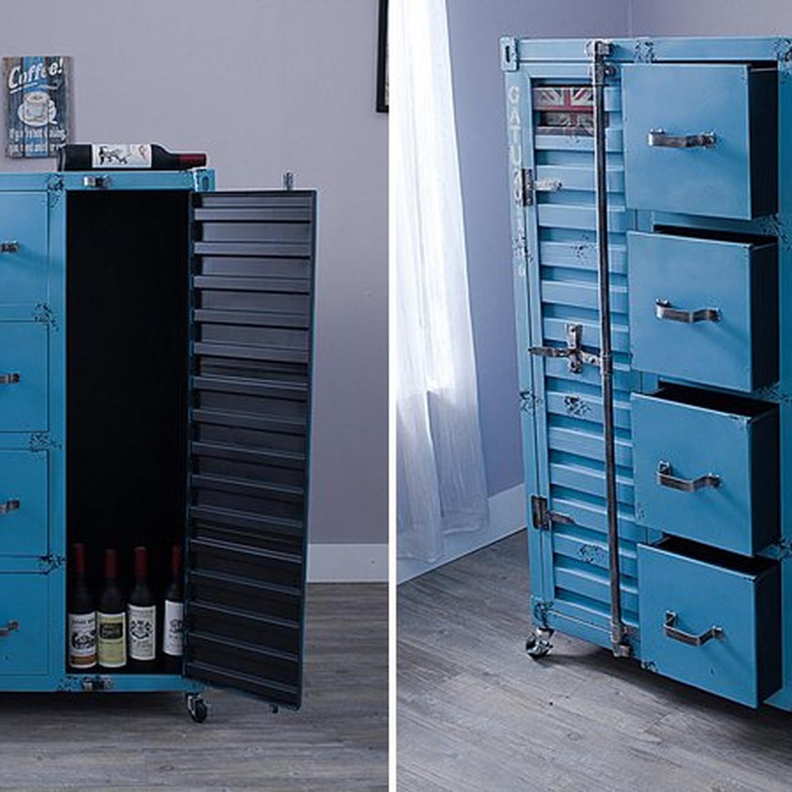 Комод Sea Container с двумя дверками и четырьмя ящиками