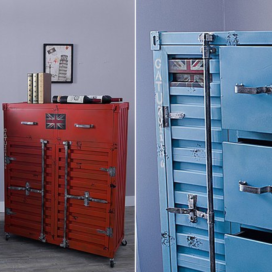 Комод Sea Container с двумя дверками и четырьмя ящиками