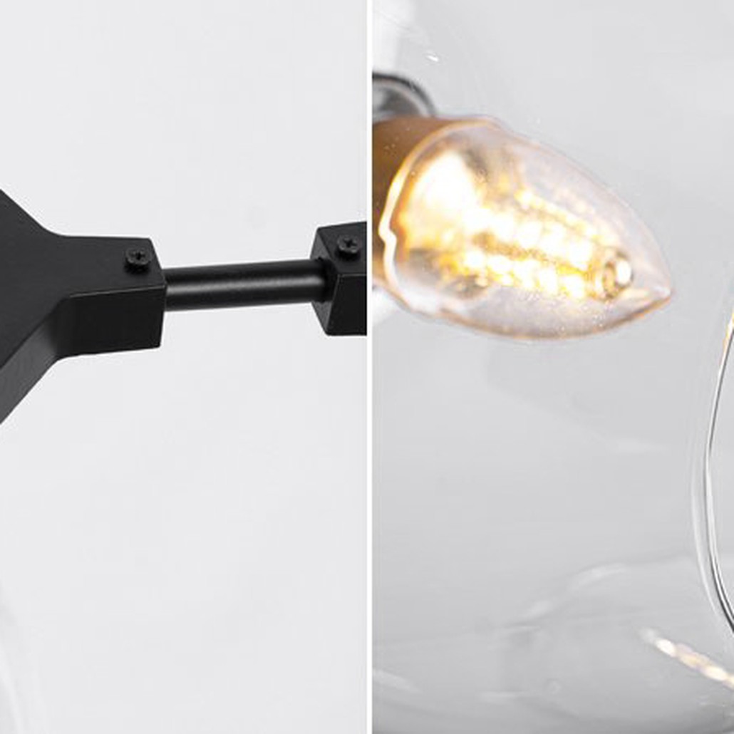 Люстра Сrumpled Glass Bubble Chandelier Black 6 плафонов