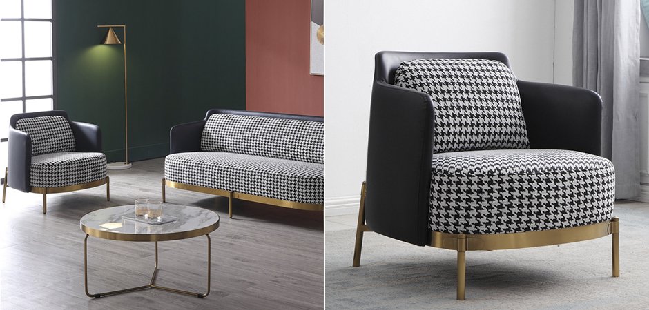 Кресло Pied de poule Gray Armchair