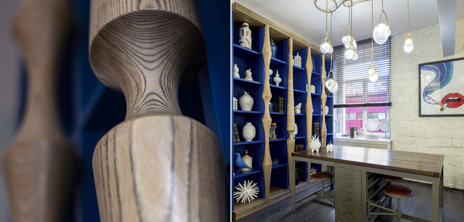 Стеллаж Oak Columns & Blue