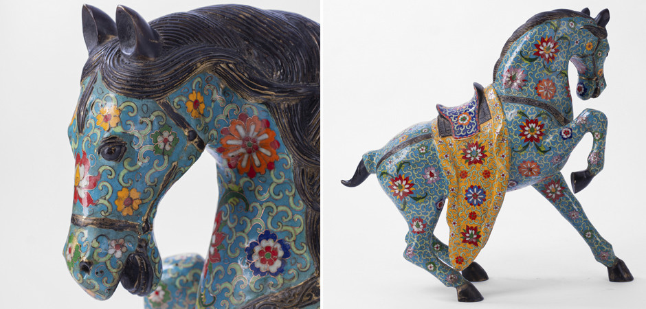 Аксессуар Орнаментированная Китайская Бронзовая Лошадь