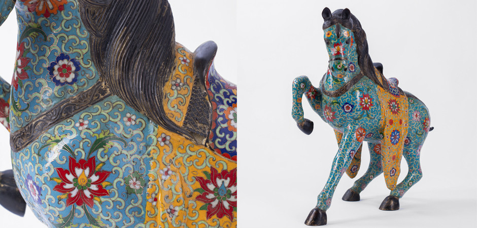 Аксессуар Орнаментированная Китайская Бронзовая Лошадь