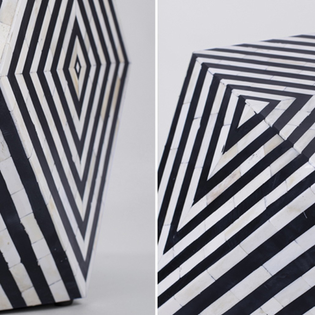 Табурет Geometric Cube Table Инкрустация кость