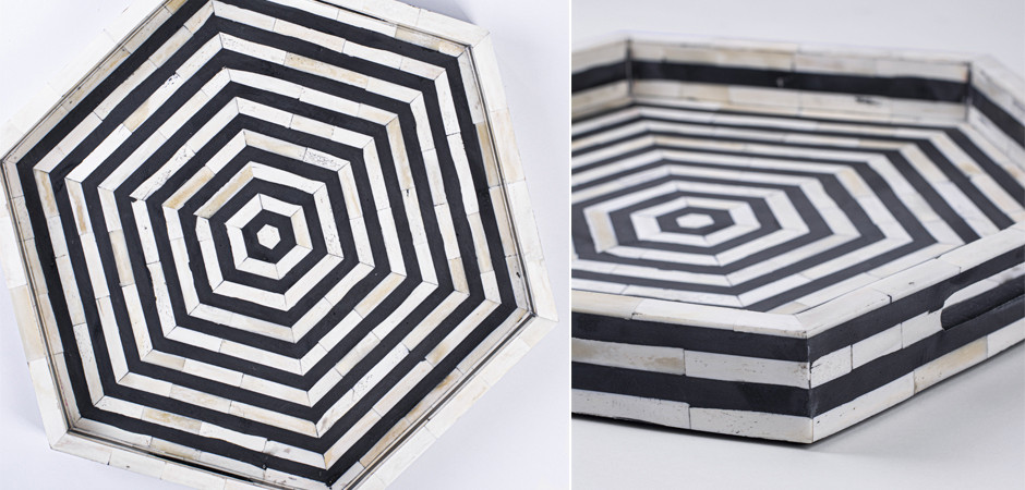 Поднос Geometric Инкрустация кость