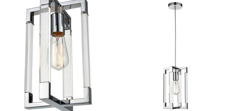 Подвесной светильник Transparent Strips Chromium Frame One