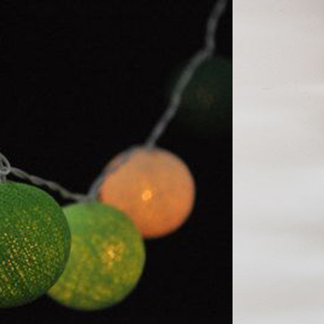 Гирлянда хлопковые фонарики Сotton Ball Forest Green