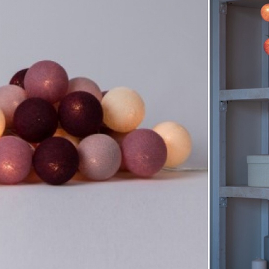 Гирлянда хлопковые фонарики Сotton Ball Rosegarden
