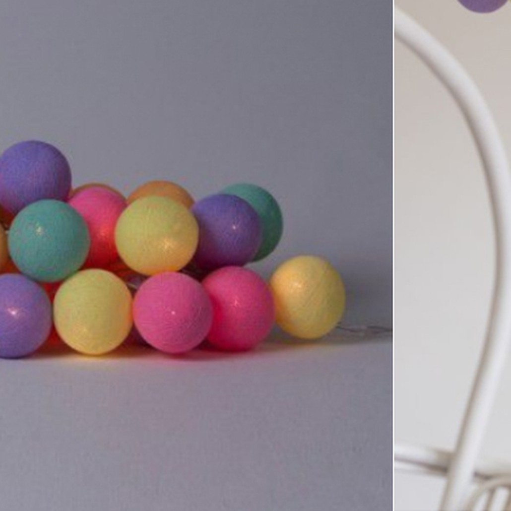 Гирлянда хлопковые фонарики Сotton Ball Ice Cream
