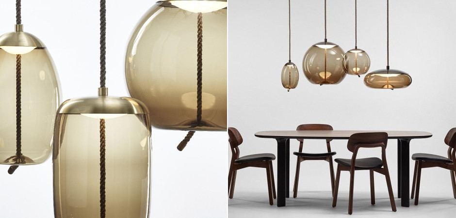 Подвесной светильник KNOT Small Amber glass