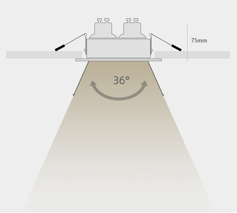 Встраиваемый двойной спот TIMA c поворотом Белый