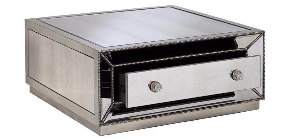 Зеркальный Кофейный стол с двумя ящиками